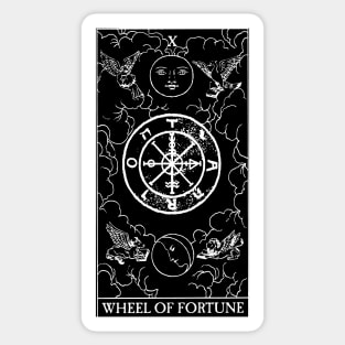 Wheel of Fortune - Black and White Tarot Card Sticker